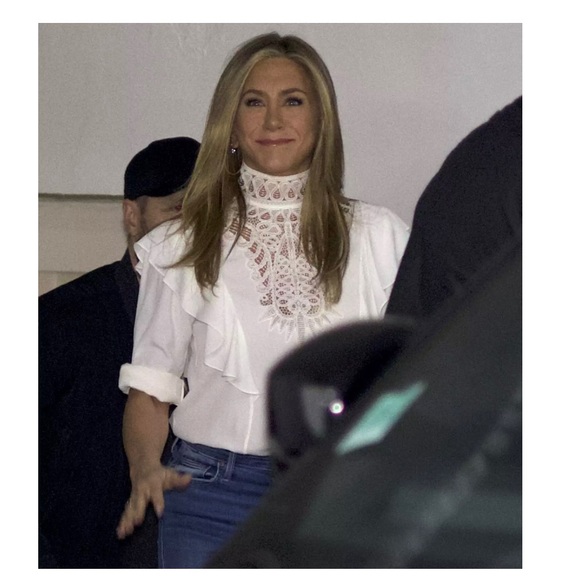 a new day puff sleeve eyelet blouse top shirt size large 100% cotton NWOT boho - Picture 4 of 14